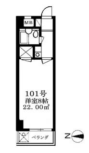 ティーアイエスマンション堀之内【1階】の間取り