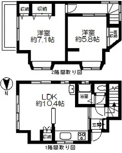 埼玉県朝霞市朝志ケ丘2【一戸建】の間取り