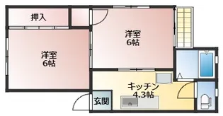 メゾンクワトロ【2階】の間取り