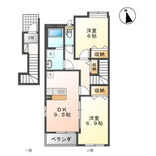 ルボヌール【2階】の間取り