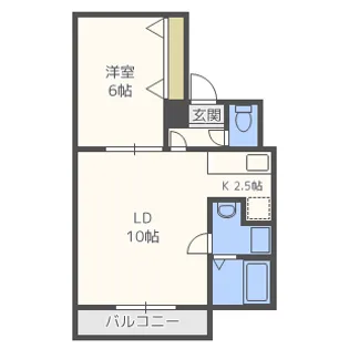 1LDKの間取り画像