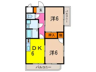 エムズコートII南【1階】の間取り