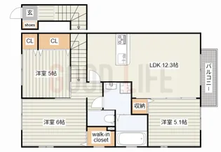 兵庫県加古川市野口町北野【アパート】の間取り