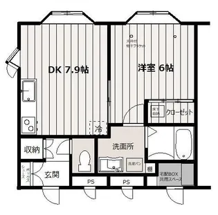 メゾンさかえ【1階】の間取り