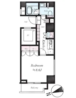 セジョリ西麻布【4階】の間取り