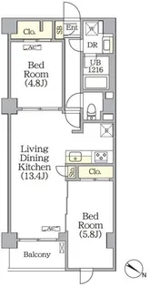 プライムガーデン赤塚【4階】の間取り