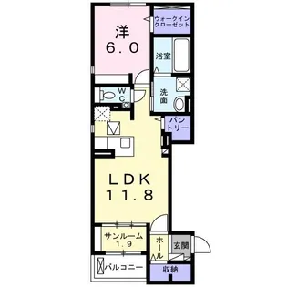 ル・シエル クレール【1階】の間取り