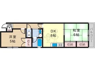 ローズコート【6階】の間取り