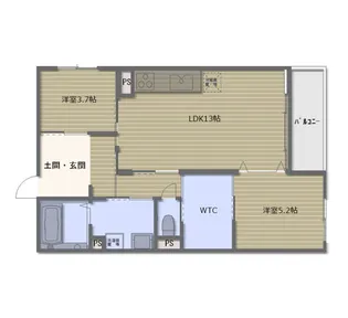 スカイガーデン長岡【1階】の間取り