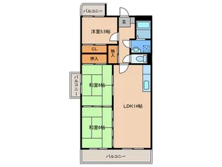 サンシャイン三苫II【3階】の間取り