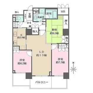 ゲートシティ大崎サウスパークタワー【9階】の間取り