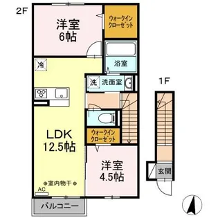 アムール フェール B棟【2階】の間取り