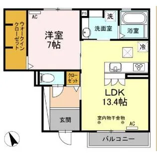 フルール・ド・クレマチス【1階】の間取り