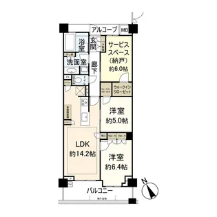 パークホームズ甲子園花園町【4階】の間取り