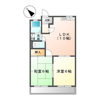 ハイツ高根【1階】の間取り