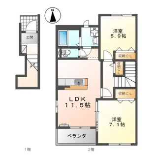 リヴィエーラ【2階】の間取り