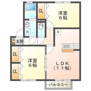 クレールフジ【1階】の間取り