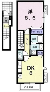 ジュネス MUKAI【2階】の間取り