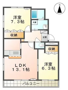 パルティール成沢【2階】の間取り
