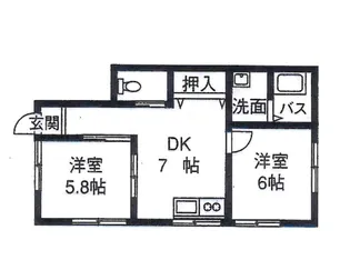 グリーンハイツ6号棟【1階】の間取り