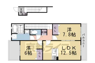 ペルル寺門【2階】の間取り