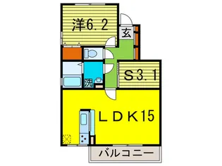 ルーバンO2 B棟【2階】の間取り