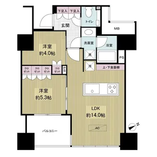 ローレルタワールネ浜松町【19階】の間取り