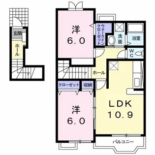 カルムコリーヌ【2階】の間取り