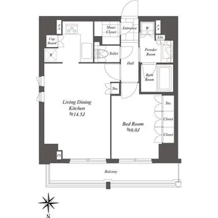 クレストコート白金高輪【8階】の間取り