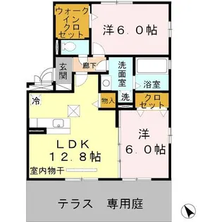 リビングタウン木津川 B棟【1階】の間取り
