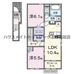 ベル パトリ B【2階】の間取り