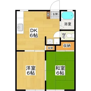山口ハイツ【1階】の間取り