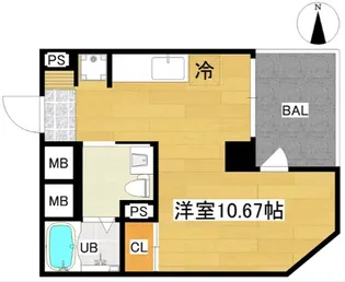AURA六丁の目【2階】の間取り