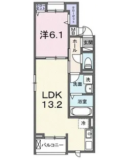リヴィエール ヴィラ 神代【2階】の間取り