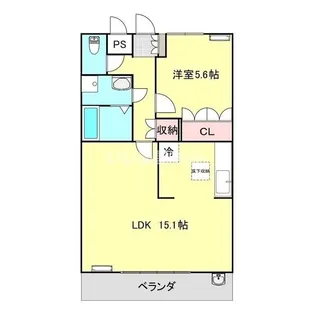スカイヒルズC【1階】の間取り