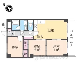 インペリアル花屋敷【6階】の間取り