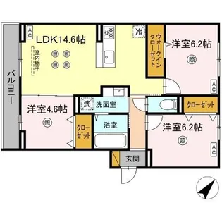 D-KISARIA WIV【3階】の間取り