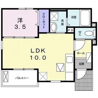 ファミリーカツマタII【1階】の間取り