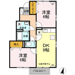 エスポワールえなみ A棟【1階】の間取り