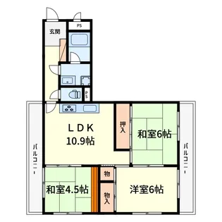 ハイツ大手町II【2階】の間取り