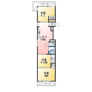 東横レジデンス【3階】の間取り