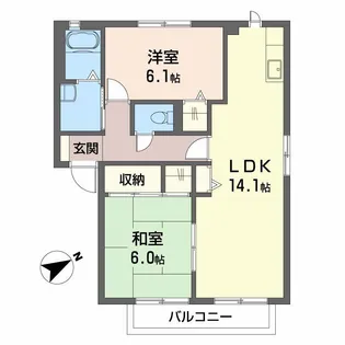 ハイツ上祗園 A棟【2階】の間取り