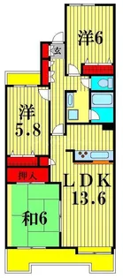 コープ野村松戸【3階】の間取り