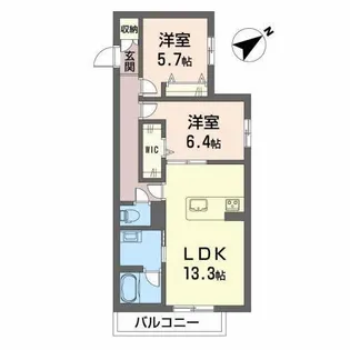 シャーメゾン輝【1階】の間取り