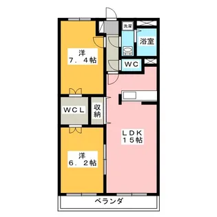 エクセルコートB【1階】の間取り
