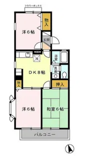 ニューセジュール三鷹【1階】の間取り