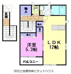 ウッドベルA&B A【2階】の間取り