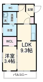 ル・リオン根洗【3階】の間取り