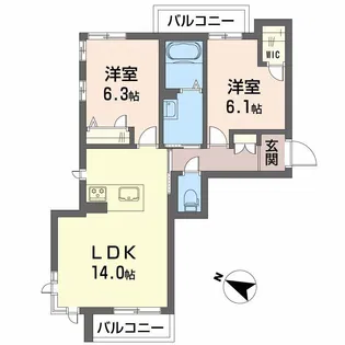 シャーメゾン鈴峯【3階】の間取り