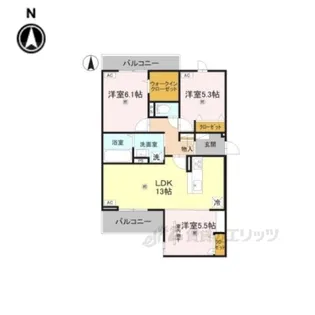 ラポール西木辻【3階】の間取り